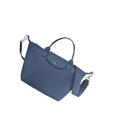 Longchamp Le Pliage Cuir S Naisten Käsilaukut Sininen | Fi-WXVY034