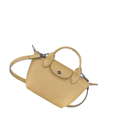 Longchamp Le Pliage Cuir XS Naisten Käsilaukut Beige | Fi-BSOM973