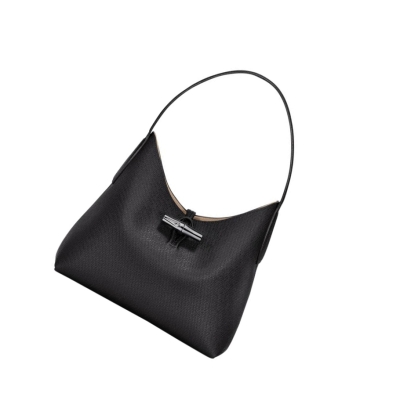 Longchamp Roseau M Naisten Olkalaukku Mustat | Fi-PUGB294